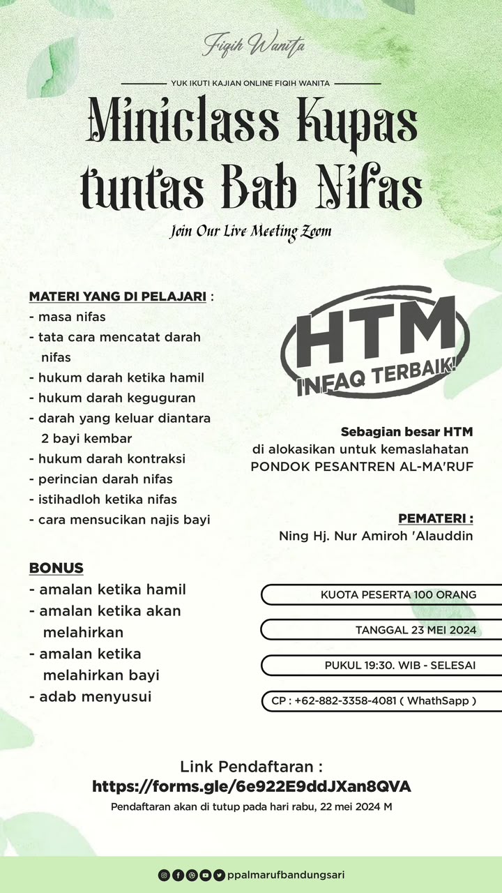 Kajian Kupas Tuntas Bab Nifas