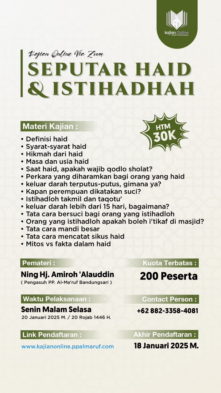 Kajian Seputar Haid dan Istihadhah