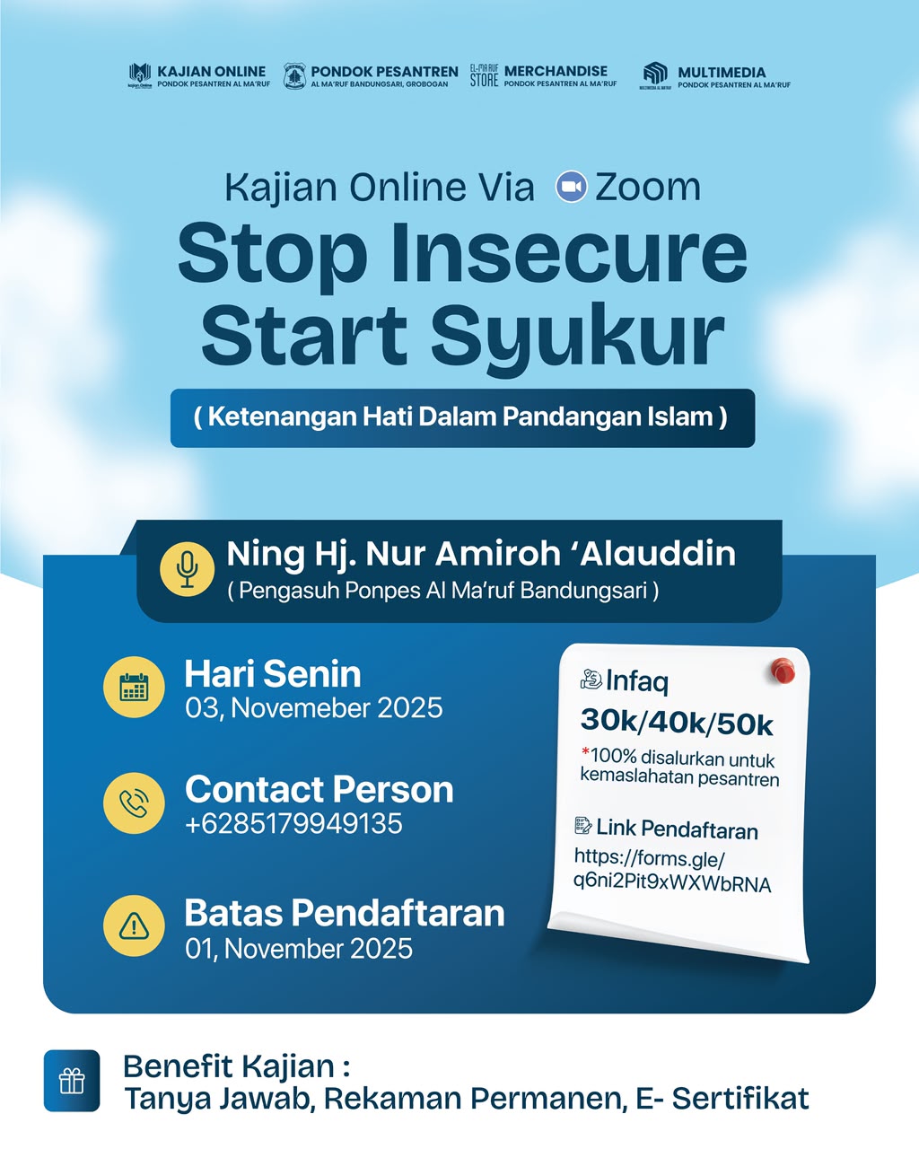 Kajian Bahagia Ala Islam: Stop Insecure, Start Syukur